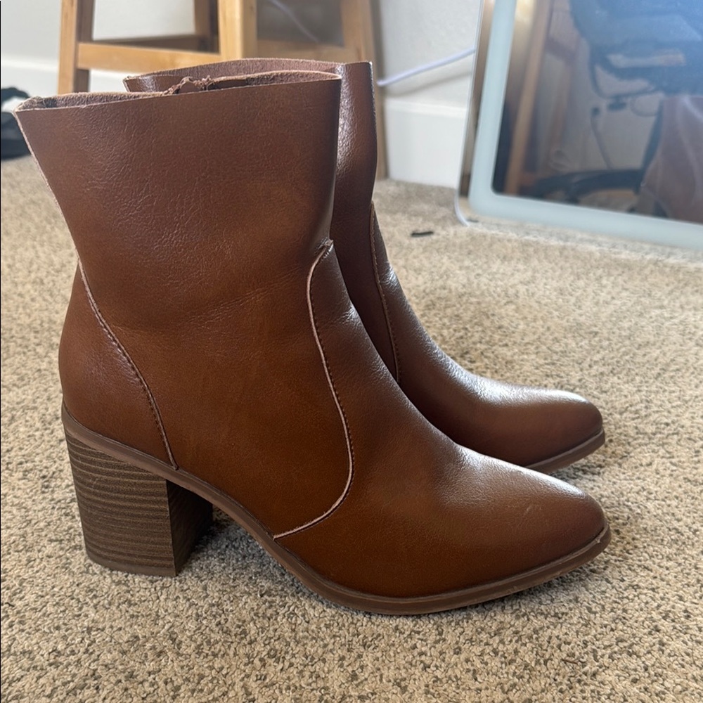 Brown Leather Ankle Boots sz 10